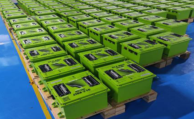 Many pallets of lithium golf cart batteries